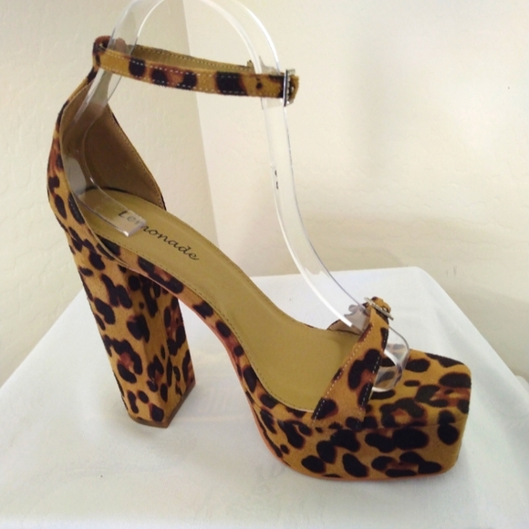 LEMONADE Shoes - Lemonade Leopard print platform